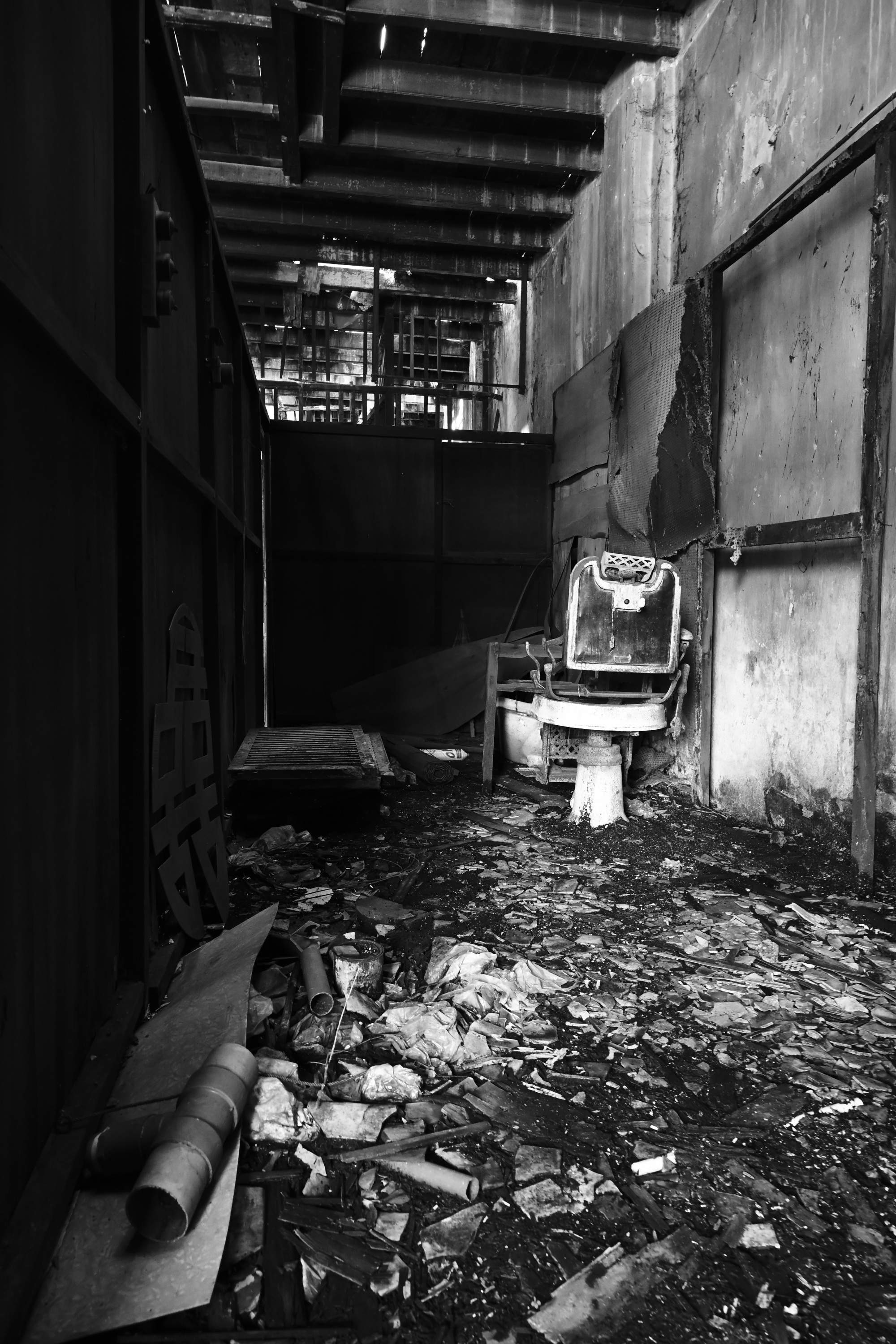 Abandoned barber shop attraction at Papan Herirage Village