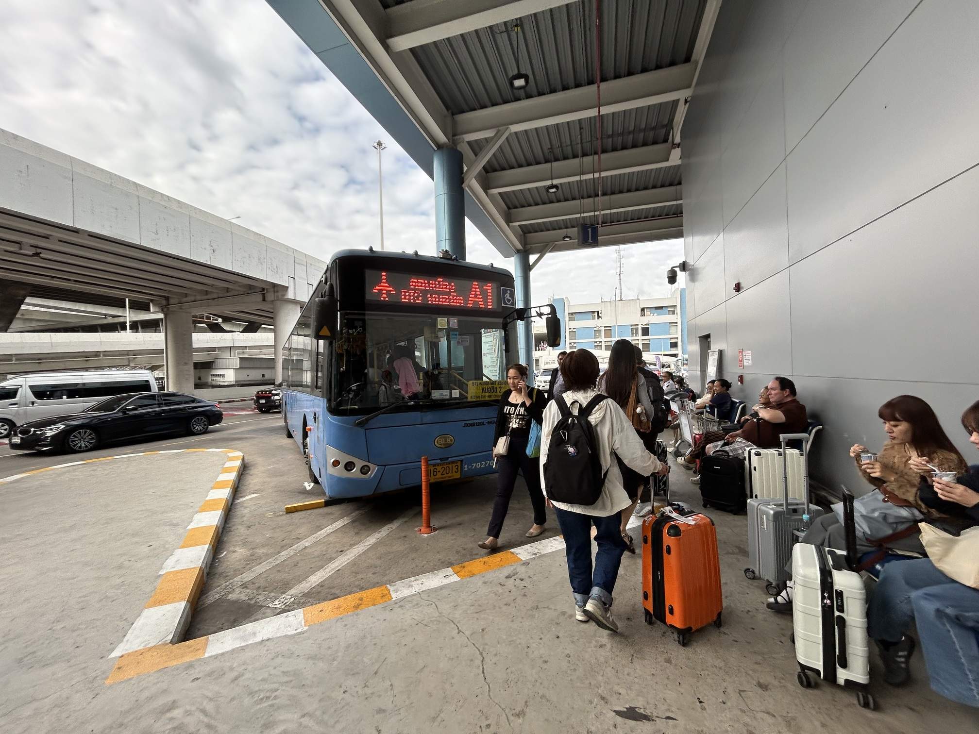 New bus stop Airport bus at Don Mueang International Airport